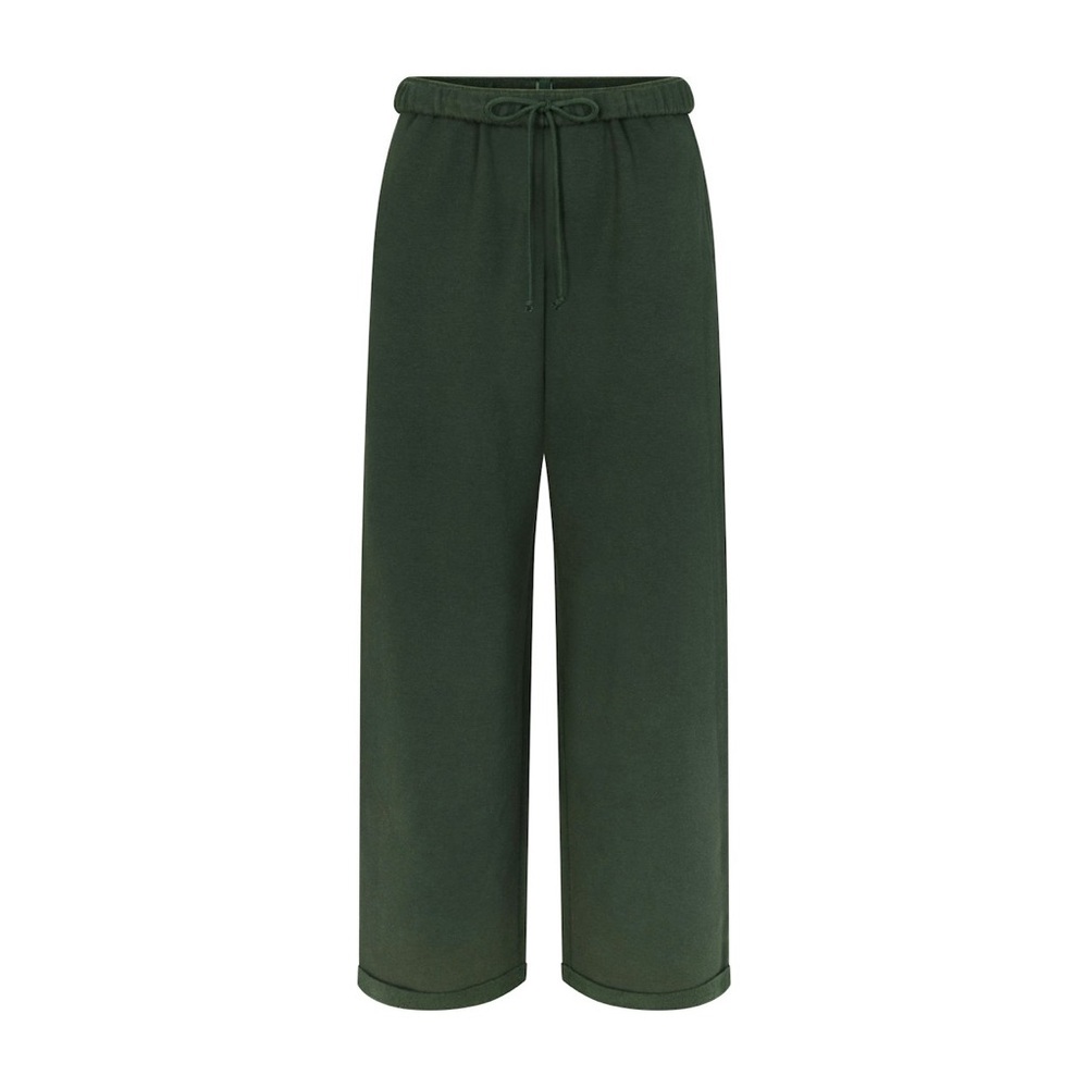 SKIMS COTTON FLEECE CLASSIC STRAIGHT LEG PANTS SPRUCE S M - Picture 4 of 7